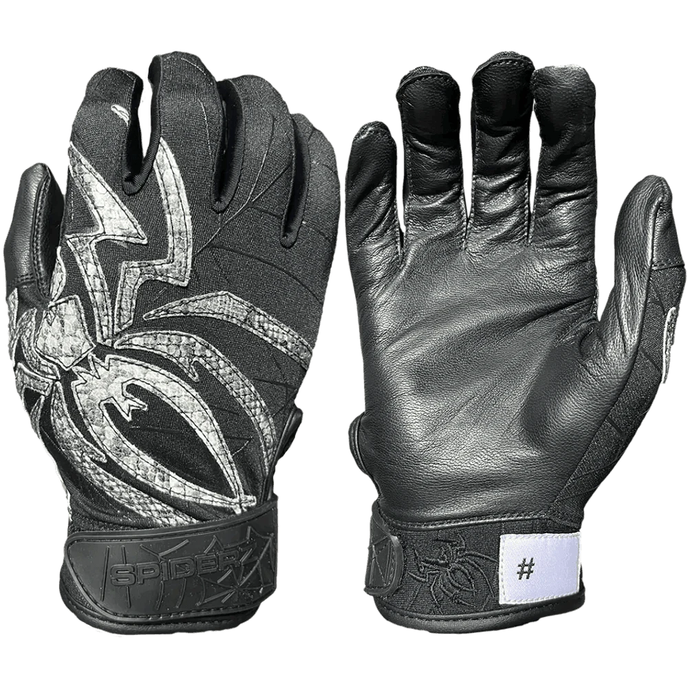 Limited Edition Spiderz PRIZM Batting Gloves: Black Mamba
