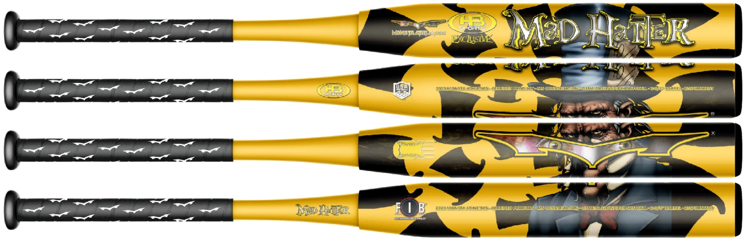 2022 Monsta Mad Hatter "Gold" 12.5" USA/ASA Slowpitch Softball Bat: Collectors Edition - Image 6