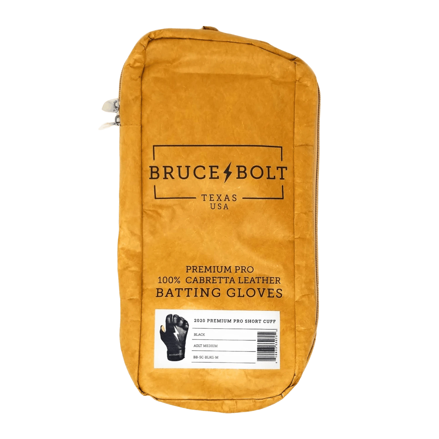 Bruce Bolt PREMIUM PRO Short Cuff Batting Gloves: Black - Image 7
