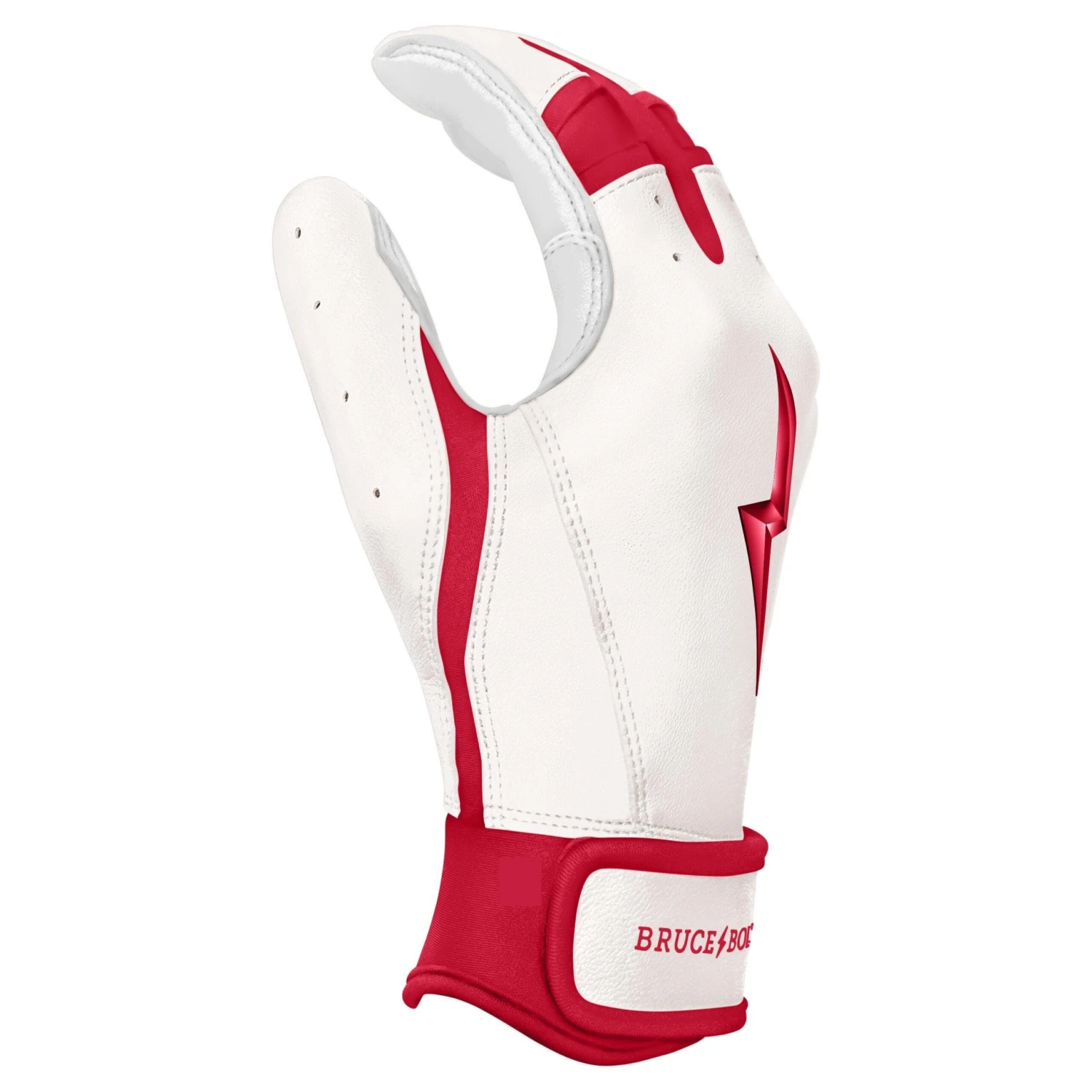 Bruce Bolt PREMIUM PRO BADER Series Short Cuff Batting Gloves: White - Image 5