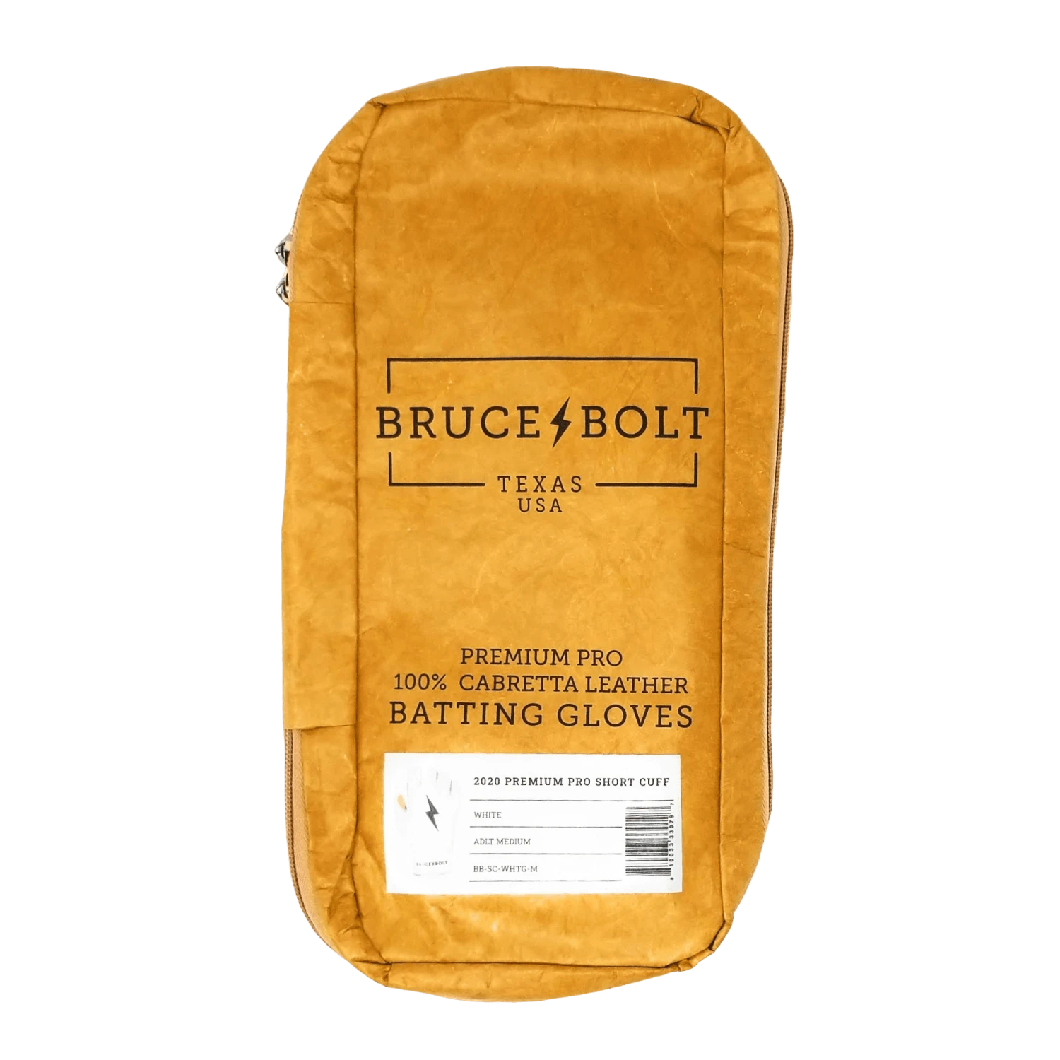 Bruce Bolt PREMIUM PRO Short Cuff Batting Gloves: White - Image 7